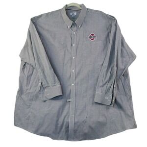 Ohio State Buckeyes Cutter & Buck Button Down Shirt Black & White Check Mens 4XB